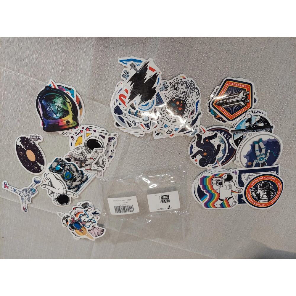 100pc Space Astronaut Sticker Pack Lot Galaxy Vinyl Decals Laptop Water Bottle